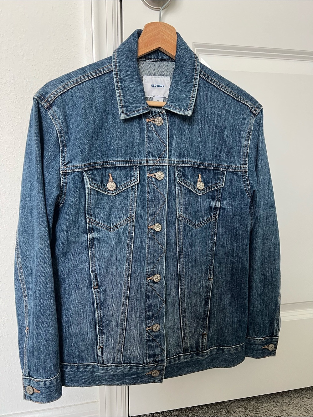 Old Navy Blue Denim Jacket - Button-Front Trucker Style